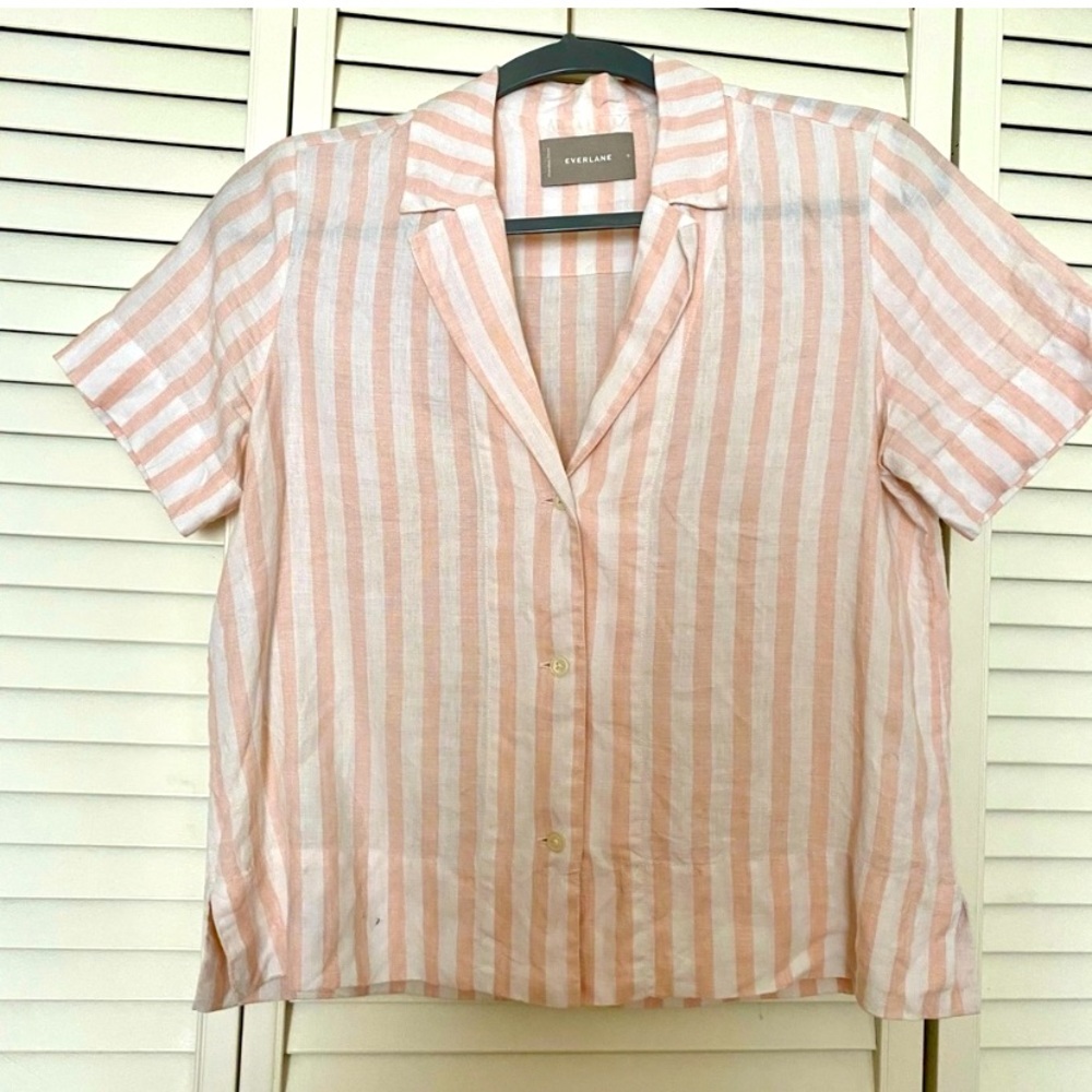 Everlane linen notch shirt XS